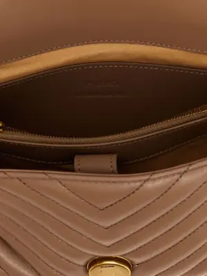 'Love Lady Puff Mini' Hand Bag 100% leather PINKO Beige