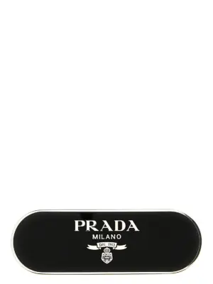 Logo hair clip PRADA Black