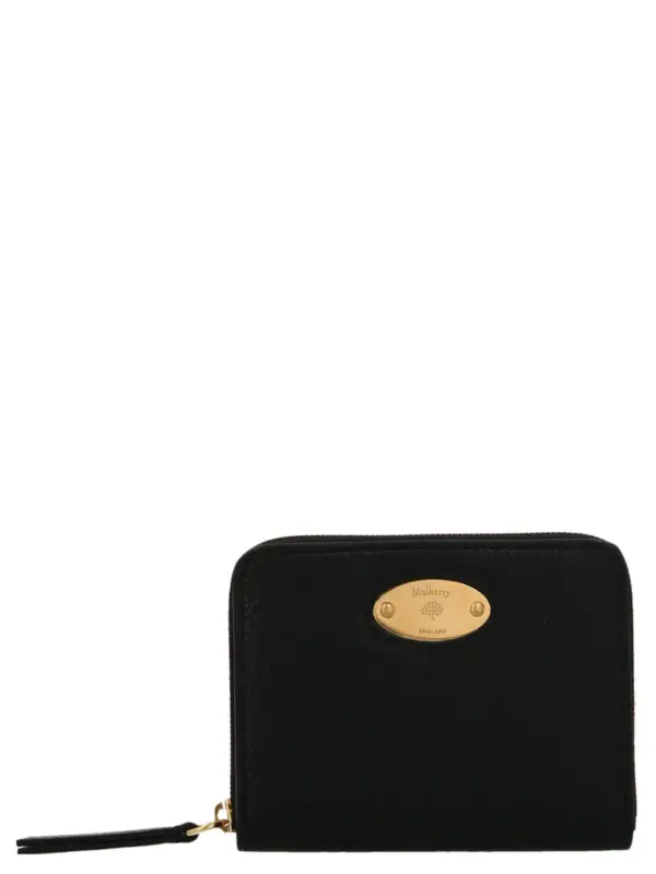 Logo plaque wallet MULBERRY Black
