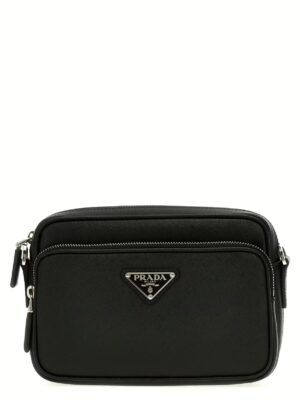 Saffiano crossbody bag PRADA Black