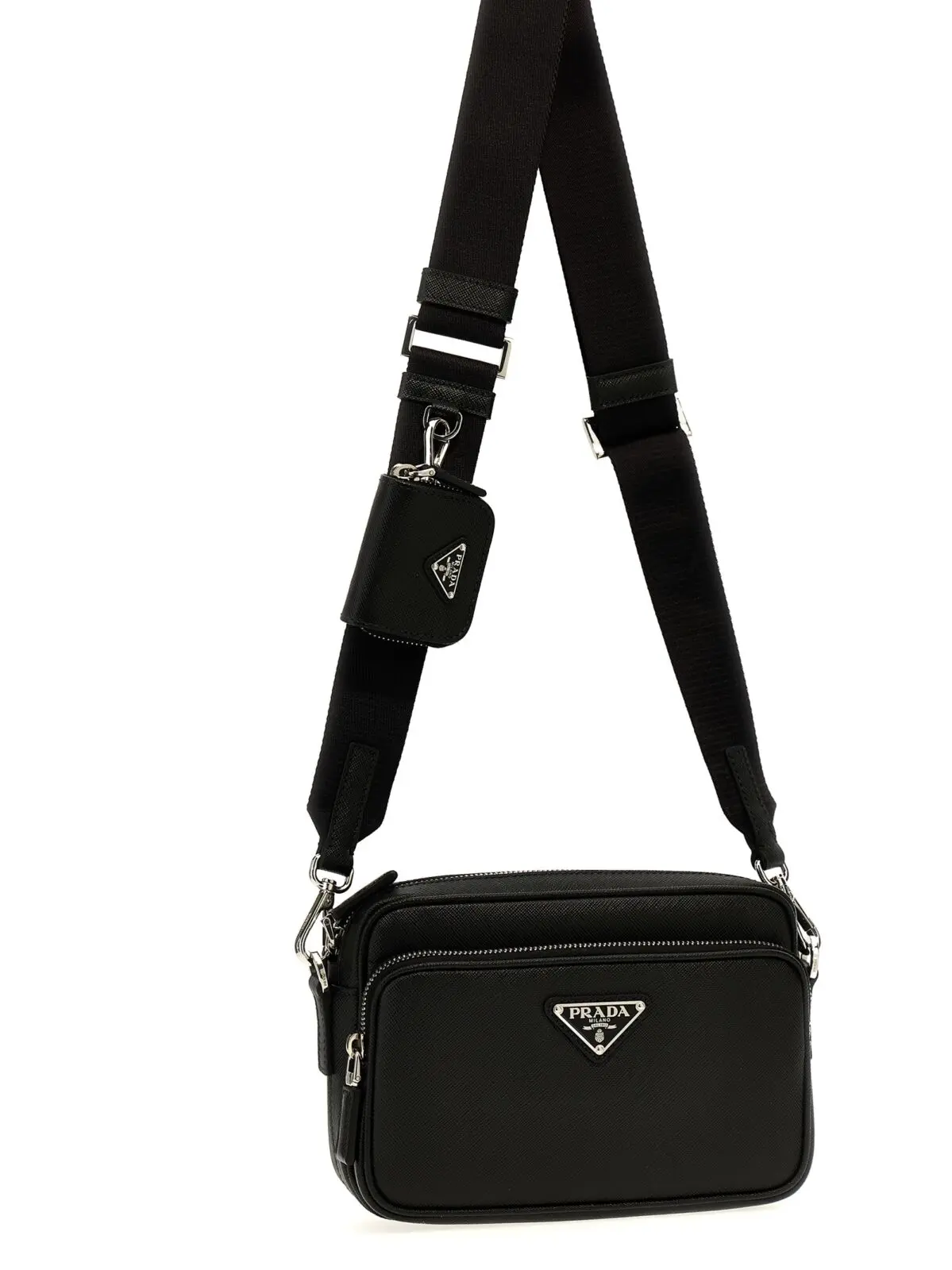 Сумка крос-боді Prada Saffiano Чорна 3 Saffiano crossbody bag Man PRADA Black