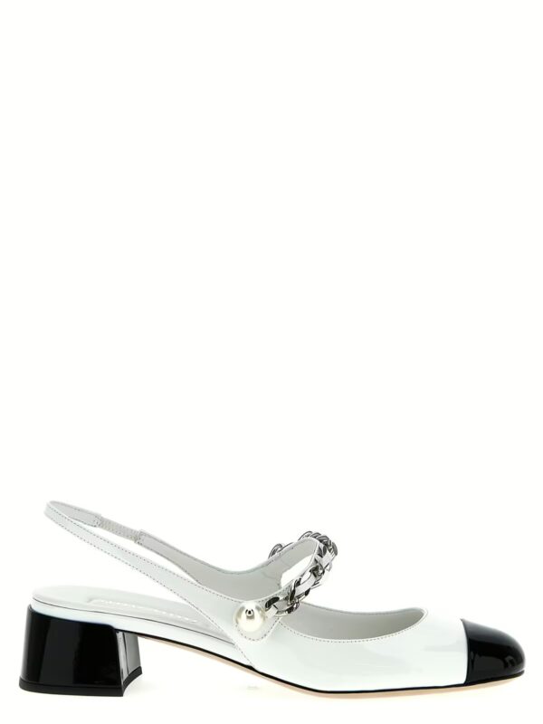 Patent leather slingback MIU MIU White/Black
