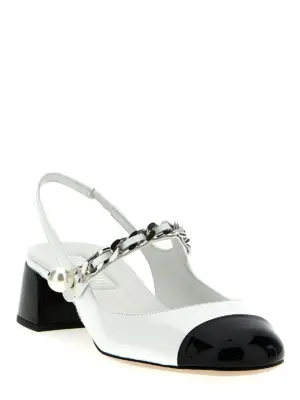 Patent leather slingback 5I045EF03506EF0964 MIU MIU White/Black