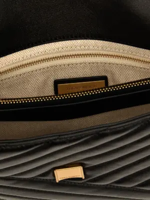 'Kira Chevron Convertible' crossbody bag 100% lamb leather (Ovis aries) TORY BURCH Black