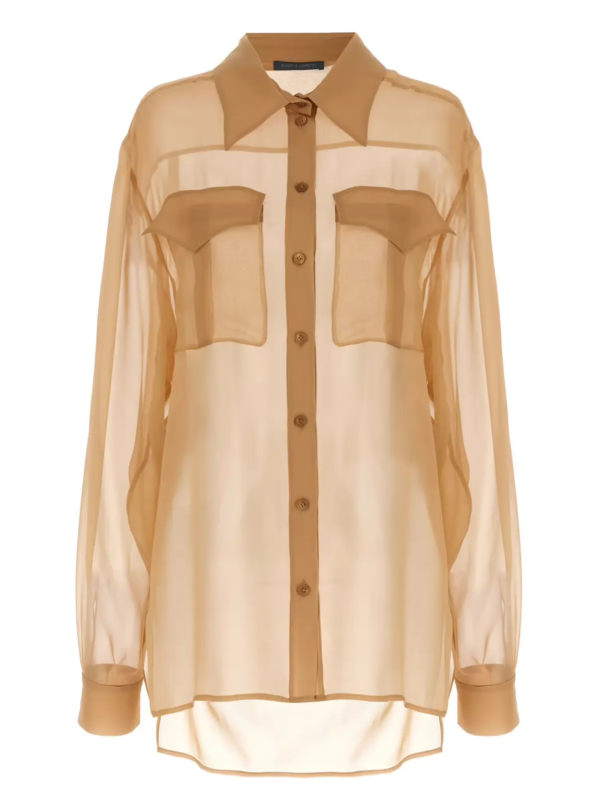 Сорочка Chiffon Alberta Ferretti Бежевий 1 Chiffon shirt ALBERTA FERRETTI Beige
