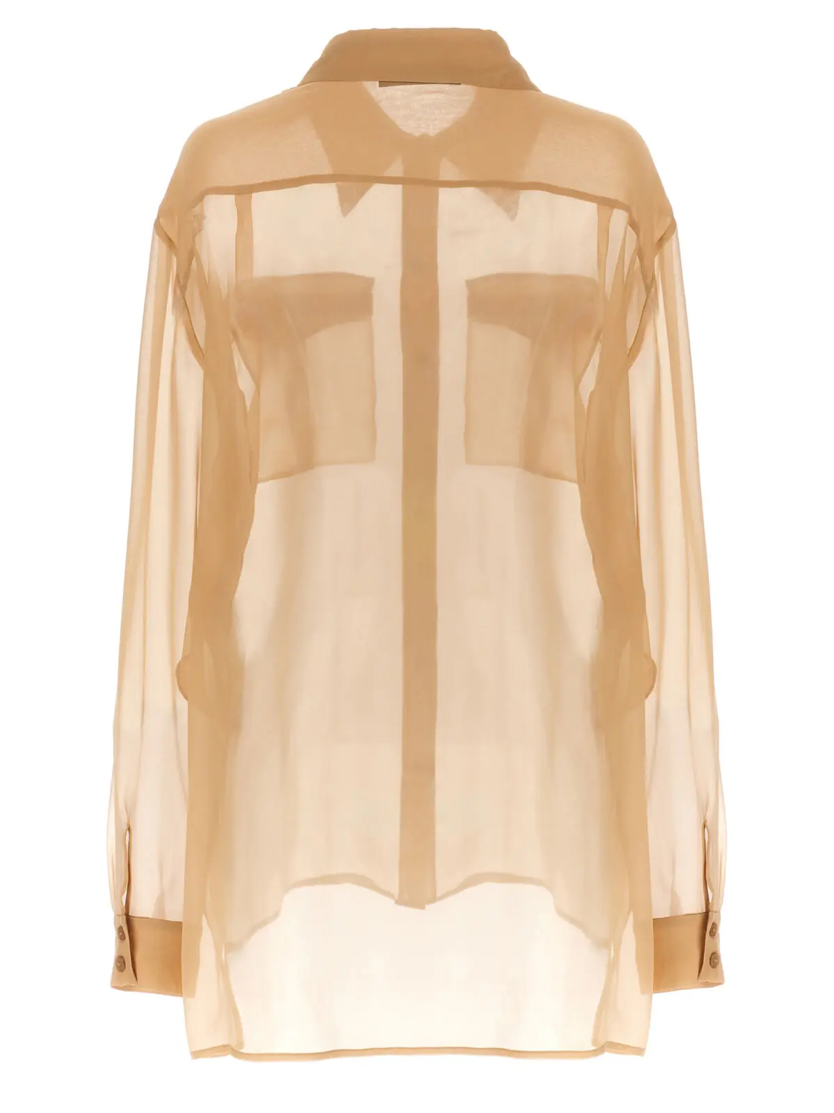 Сорочка Chiffon Alberta Ferretti Бежевий 2 Chiffon shirt A021616140018 ALBERTA FERRETTI Beige