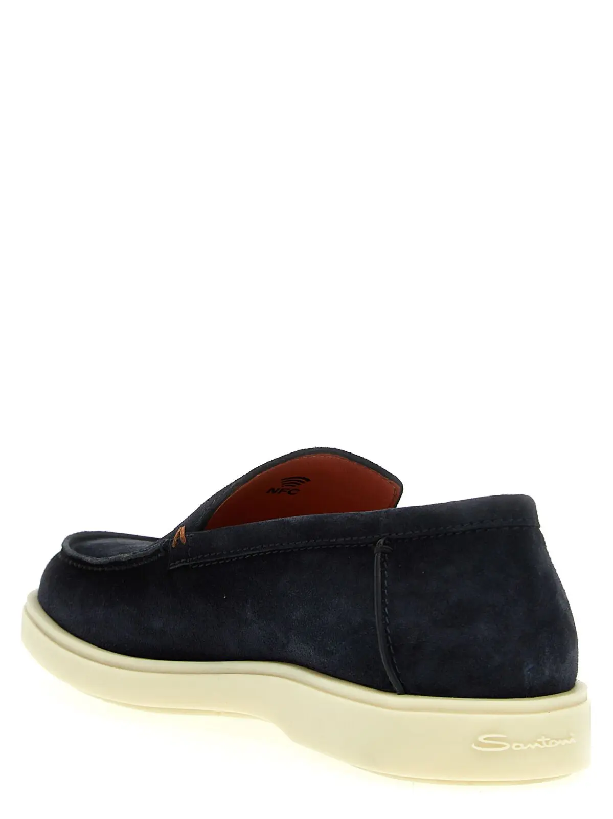 Лофери Suede Santoni Синій 3 Suede loafers Man SANTONI Blue