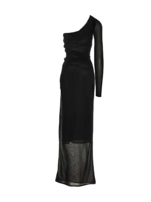 Draped long dress 734466Y76AJ1000 SAINT LAURENT Black