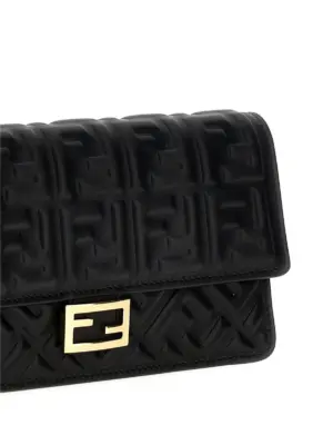 'Baguette' Wallet On Chain 100% lamb leather (Ovis aries) FENDI Black