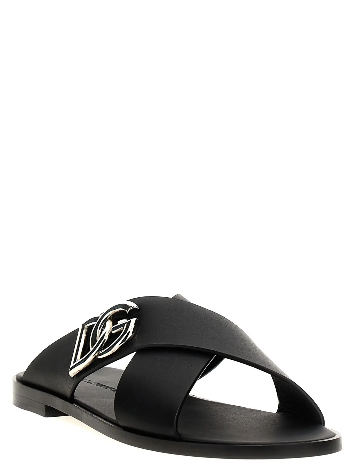 Сандалі Dolce & Gabbana З логотипом зі шкіри Чорні 2 Logo leather sandals A80440AO60280999 DOLCE & GABBANA Black