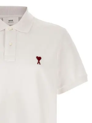 'Ami de coeur' polo shirt Woman AMI PARIS White