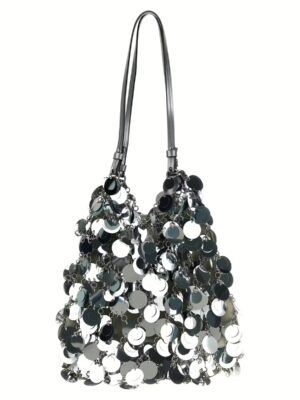 'Silver Sparkle Discs Large' shoulder bag PACO RABANNE Silver