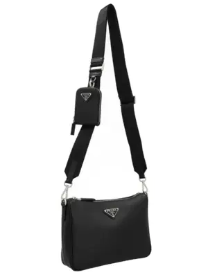 Re-Nylon & Saffiano crossbody bag Man PRADA Black