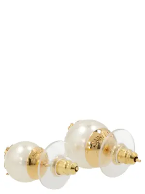 'Asymetrique Perle’ earrings Woman SAINT LAURENT White