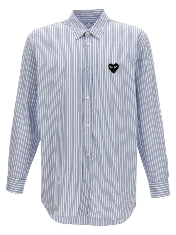 Logo patch striped shirt COMME DES GARÇONS PLAY Light Blue
