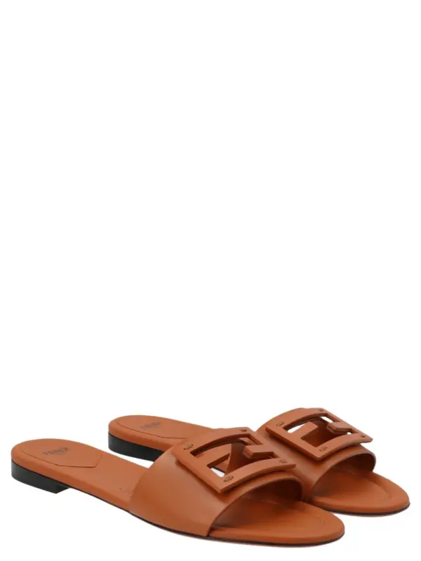 'Signature' sandals FENDI Brown