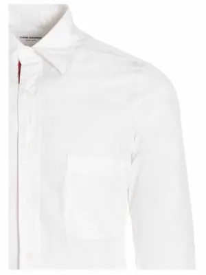 Solid poplin shirt Man THOM BROWNE White