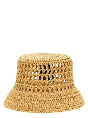 Crochet logo bucket hat PRADA Beige