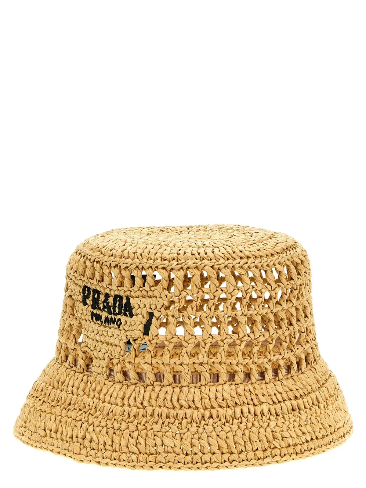 Панама з в'язкою логотипу Prada Бежева 2 Crochet logo bucket hat 1HC1372C2TF0018 PRADA Beige