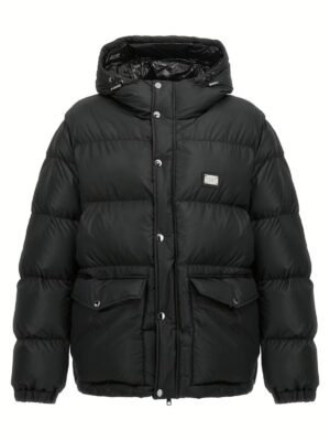 Logo plate down jacket DOLCE & GABBANA Black