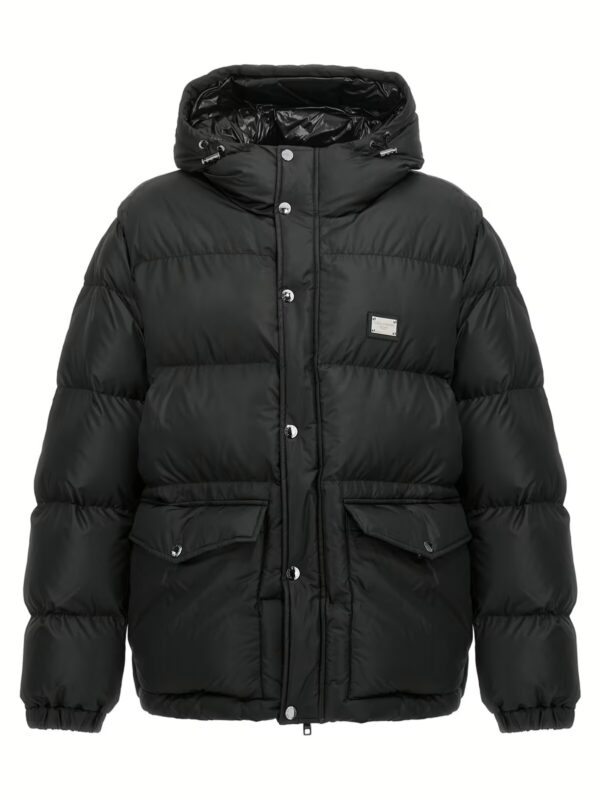 Logo plate down jacket DOLCE & GABBANA Black
