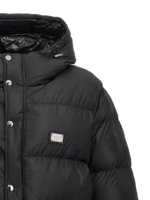Logo plate down jacket Man DOLCE & GABBANA Black