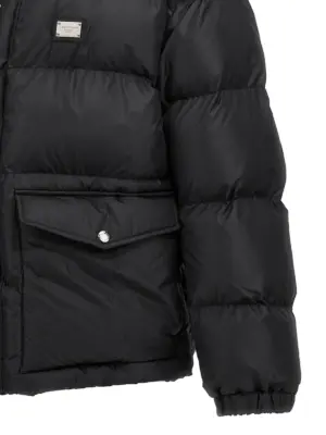 Logo plate down jacket 100% polyester DOLCE & GABBANA Black