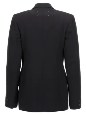 Double-breasted blazer S50BN0527M35032900 MAISON MARGIELA Black