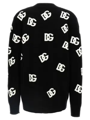 Jacquard logo cardigan FXJ36TJCVYWN0004 DOLCE & GABBANA White/Black
