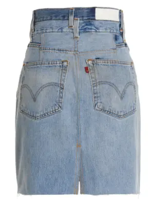 'Double Waisted Pencil' Re Done x Levi's skirt 100% cotton RE/DONE Blue