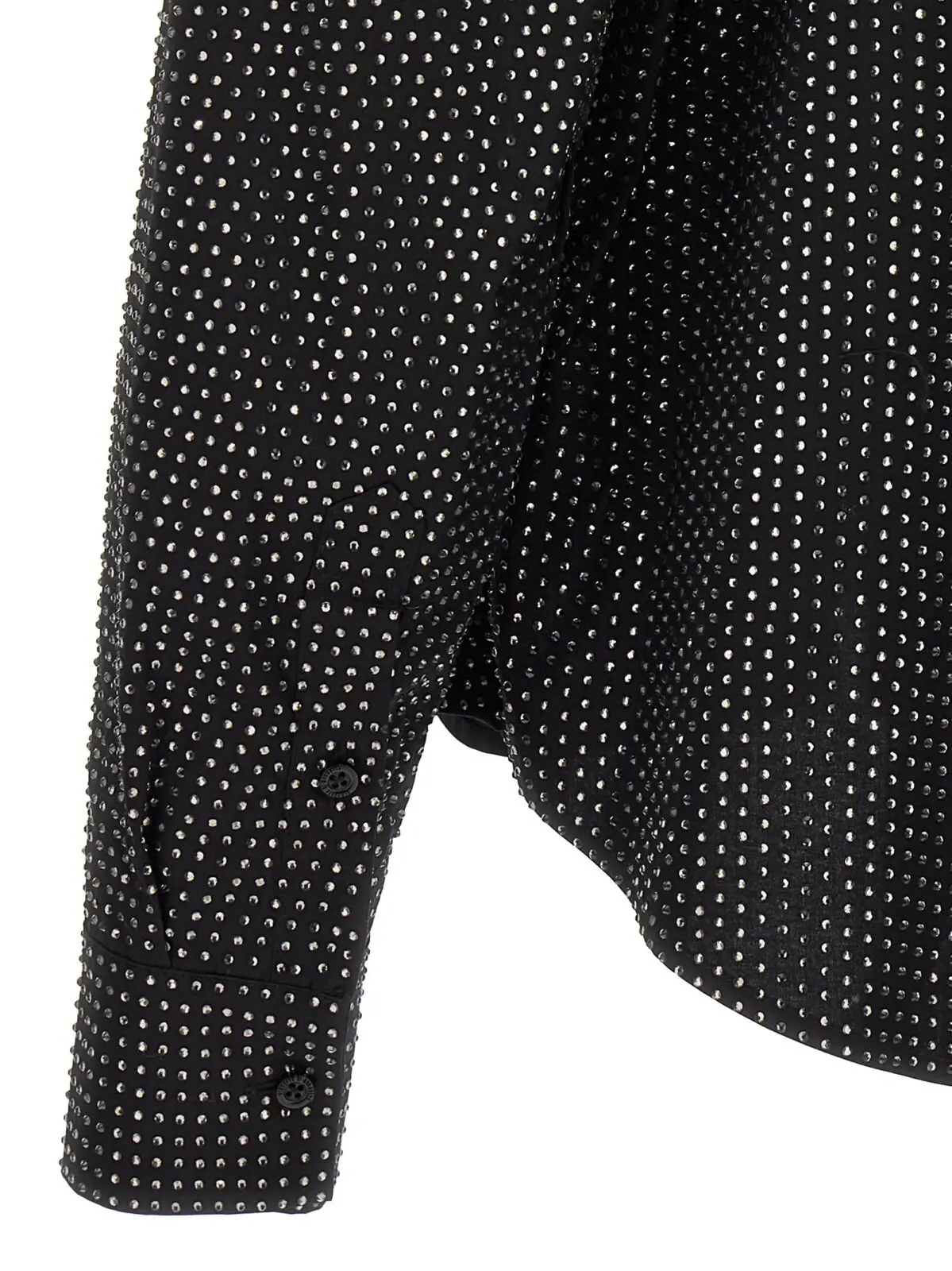 Сорочка Giuseppe Di Morabito Зі стразами Чорна 4 Rhinestone shirt 97% cotton