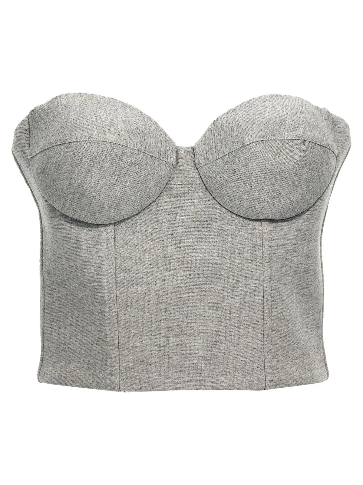 Топ укорочений бюстьє Giuseppe Di Morabito Сірий 1 Top cropped bustier GIUSEPPE DI MORABITO Gray