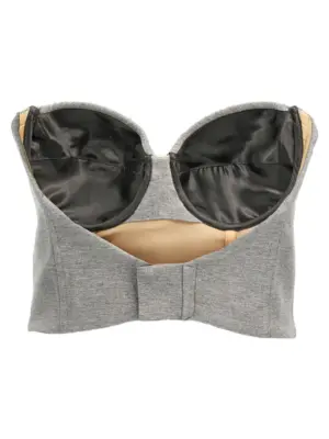 Top cropped bustier 03PFTO2720332195 GIUSEPPE DI MORABITO Gray