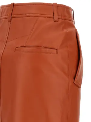 'Illustration' midi skirt 100% sheepskin leather (Ovis Aries) ZIMMERMANN Orange