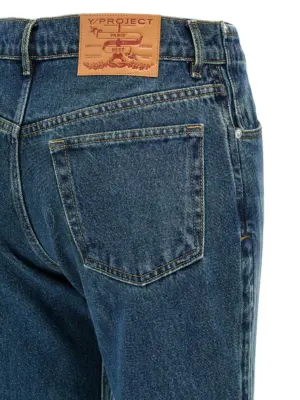 'Evergreen Hook and Eye' jeans 100% cotton Y/PROJECT Blue