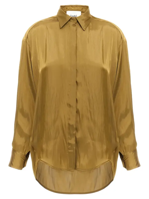 Satin shirt NUDE Green