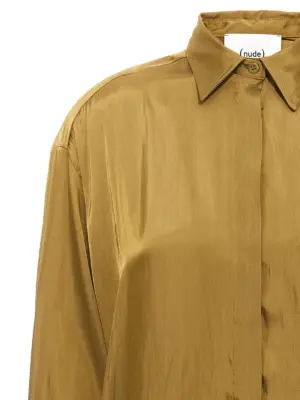 Satin shirt Woman NUDE Green