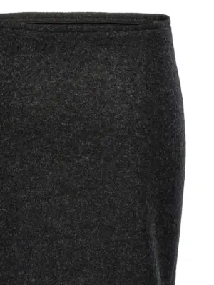 'Padded Tube Detail' skirt 100% wool VICTORIA BECKHAM Gray