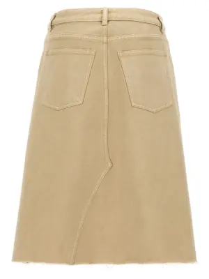 'Deconstructed Midi' skirt 160596253 TORY BURCH Beige