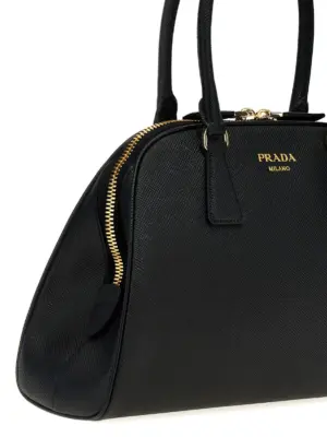 Saffiano midi handbag Woman PRADA Black