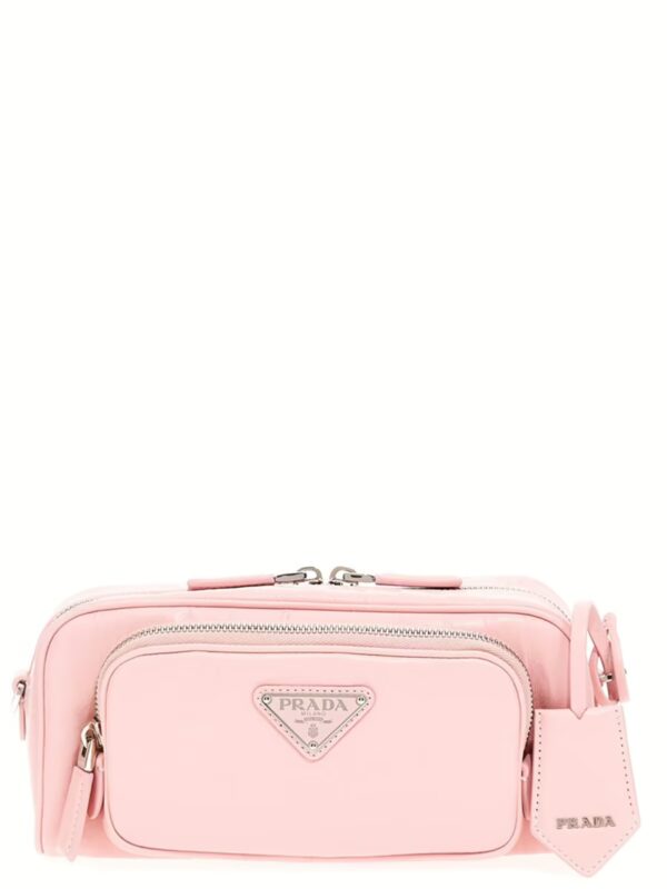 Logo antique nappa crossbody bag PRADA Pink