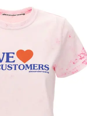 'We Love Our Customers' t-shirt Woman ALEXANDER WANG Pink