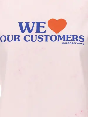 'We Love Our Customers' t-shirt 100% cotton ALEXANDER WANG Pink