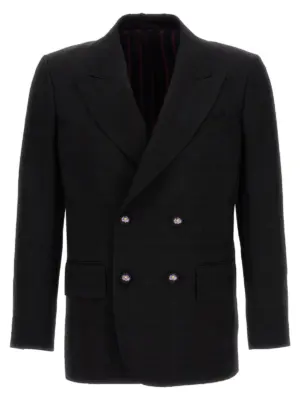 Check double-breasted blazer ETRO Black