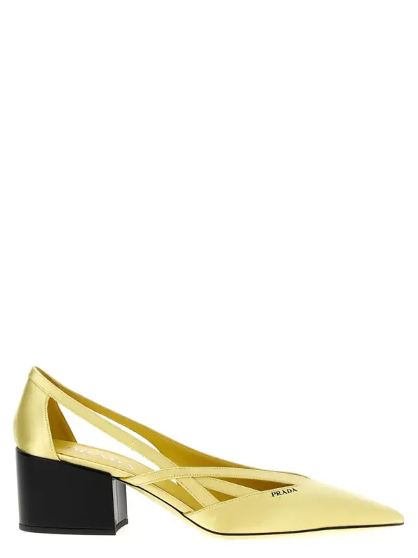 Cut out pumps PRADA Yellow