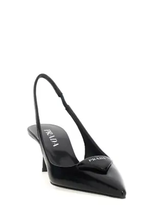 Triangle logo slingback 1I901MFDD55055F0002 PRADA Black