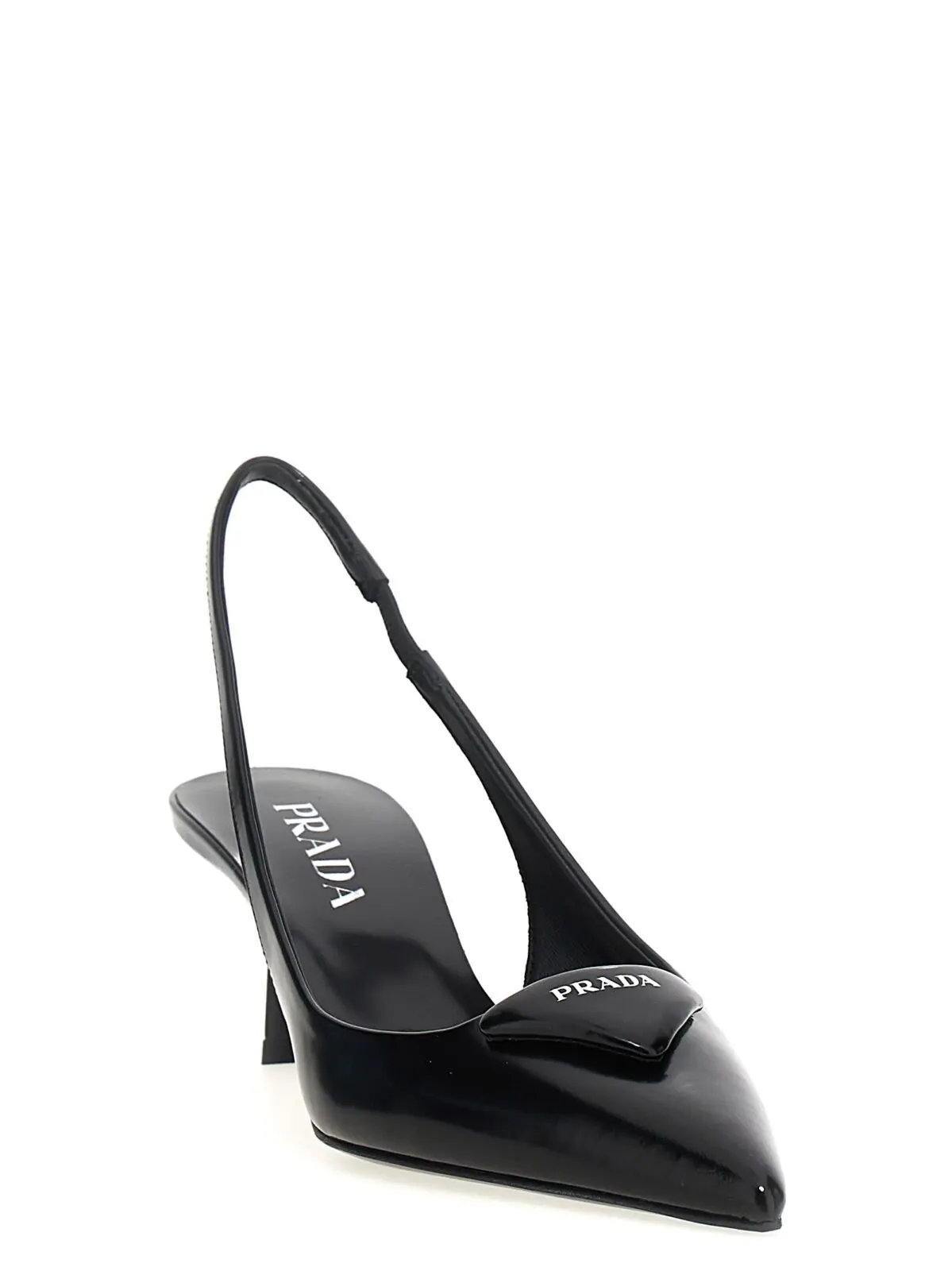 Туфлі з відкритою п'ятою з трикутним логотипом Prada Чорні 2 Triangle logo slingback 1I901MFDD55055F0002 PRADA Black