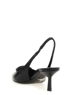 Triangle logo slingback Woman PRADA Black