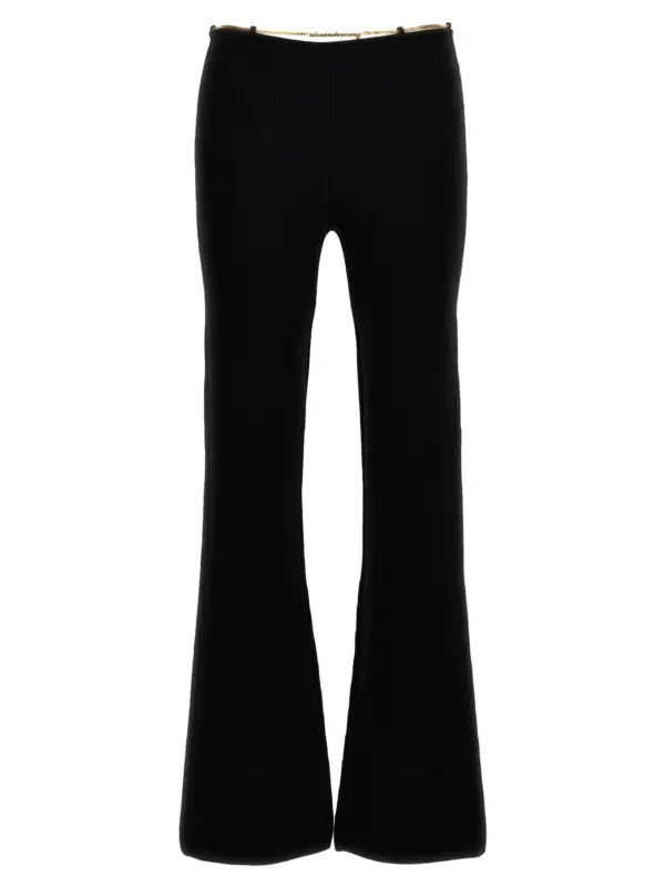 'Gold Nameplate Chain' pants ALEXANDER WANG Black