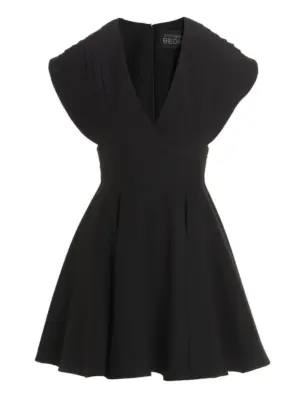 Plisse detail mini dress GIOVANNI BEDIN Black